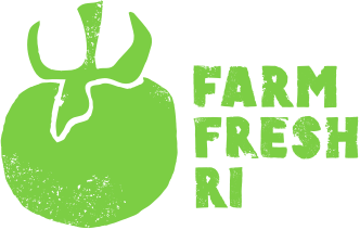 Farm Fresh RI Logo with a Green Tomato